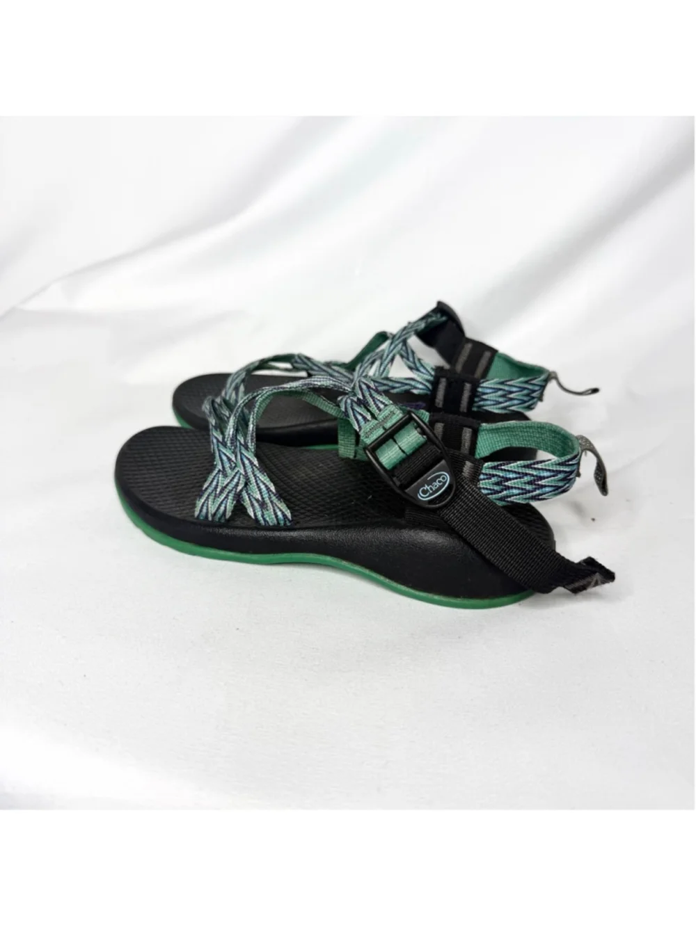 Kids Chaco Sandals Black Green Size 2